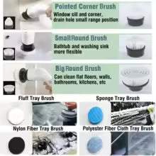 Electric Cleaning Brush:9-in-1 Head,Rotates Flexibly Multifunction Tool for Bathroom, Floors, Corner Gaps and Shower Room Glass.