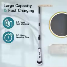 Electric Cleaning Brush:9-in-1 Head,Rotates Flexibly Multifunction Tool for Bathroom, Floors, Corner Gaps and Shower Room Glass.