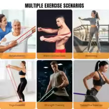 5 Levels Resistance Bands Set with Handles, Pull Up Assist Bands for Muscle Training Yoga Home Gym, Door Anchor + Carabiner